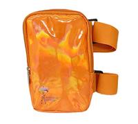 Holographic Thigh Bag | Carnival Leg Harness for Women | Outdoor Waist Pouch | J'ouvert Travel Leg Pack with Adjustable Colored Straps | Orange