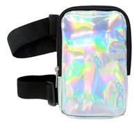 Holographic Thigh Bag with Adjustable Strap Shiny Neon Leg Bag Outdoor Sport Leg Pouch Sport Equipment for Hiking Travel Running