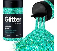 Holographic Turquoise Blue Glitter Shaker, 130g Chunky Glitter, Crafts 1/24" Metallic Flake Turquoise Blue Sequins, Resin & Epoxy Crafts, Decorating, Halloween, Christmas Nail, Face, Hemway