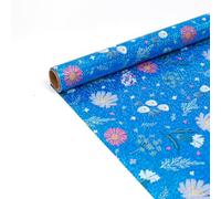 Holographic Wrapping Paper Roll Iridescent Shiny Sparkle Metallic Shimmer Mini Roll DIY Craft Gift Wrap Paper for Birthday Holiday Party Wedding (Blue,43cm x 3m)