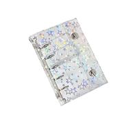 Holographics Star Decorated Transparent PVC Folder with 2Point Fastener Systems Secure Document Organization Star Office Supplies Organizers