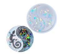 Holography Animal Coasters Mold Easy Demould Animal Patterned Coasters Mold in Silicone for Epoxy Resin Crafting Artwork Supplies