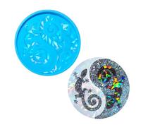 Holography Animal Coasters Mold Easy Demould Animal Patterned Coasters Mold in Silicone for Epoxy Resin Crafting Artwork Supplies
