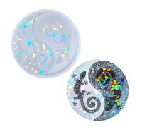 Holography Silicone Coasters Reflective Animal Eight Diagrams Epoxy Resin Coasters Mold for Creative Homes Decors Gift Making