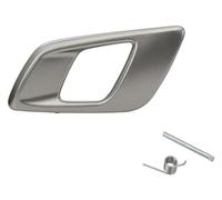holohol Car Interior Door Handle (Matte Silver Left) For F&ord Pickup Ranger 2012-2019, Everest 2015-2019 (Metal, Matte Silver and Chrome, Lever, L-shaped, No Lock, Stainless Steel)
