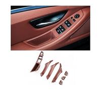 holohol Interior Door Panel Handle Car Inner Trim Door Pull Handle Cover Interior Replace for 5 Series F10 2011-2016(7pcs Reddish Brown)