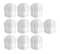 HolooVeranillo 10Pcs Disposable Chef Hat,Non-Woven Pizza Hat with Classic Design, White Chef's Hats Unisex Adult for Home Kitchen Restaurant Catering Cooking Party