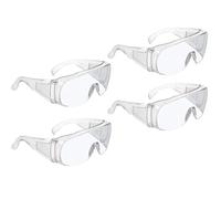 HolooVeranillo 4 Pcs Anti Fog Safety Goggles, Clear Protective Glasses, Protective Goggles, Lab Goggle Side Shields, Safety Goggle Over Glassesn, For Construction Laboratory Outdoor