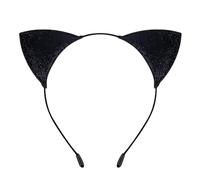 HolooVeranillo Cat Ears Headband, Black Cat Ear Halloween Hairbands, Adjustable Kawaii Animal Ear Headband for Women Girls, Cosplay Costume Party Accessories (Black)