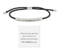 HolooVeranillo Don't Let The Hard Days Win Bracelet,Inspirational Bracelet for Women,Adjustable Handmade Hand Braided Girls Bracelets,Engraved Bracelets,Gift for Family and Friends Girls Daily Wear