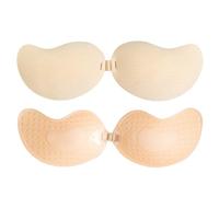 HolooVeranillo Women's Invisible Strapless Bras, Stick On Bra, Adhesive Breathable for Skin Comfortable Bra, Reusable Backless Bras, edding, Beach, and Everyday Wearing (Nude)