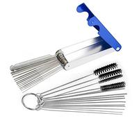 Holoras Carburetor Carbon Dirt Jet Cleaning Tool kit, 3 in 1 Motorcycle Motorbike Carburetor Jet Cleaner Wire Set with 13 Cleaning Wires Set, 10 Cleaning Needles, 5 Nylon Brushes