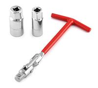 Holoras Spark Plug Socket Wrench Set, T-Handle Spark Plug Socket Removal Wrench Tool 16mm 21mm (Red)
