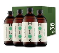 HOLOS Kombucha Drink Basil & Mint - Organic Kombucha Tea - Chilled, Unpasteurised Raw Kombucha - Vegan, All-Natural Ingredients - 36 x 330ml Kombucha Bottles