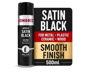HOLST SIMONIZ SIMP16C Satin, 500 ml, Matt Black | Fast-drying, durable satin finish for automotive and DIY projects.