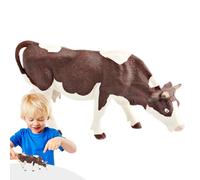Holstein Cow Figure Cute Farm Animal Figures Indoor Outdoor Sculpture | Realistic Tabletop Ornaments Early Learning Aid for Living Room Dining Bedroom Miniature Cow Figurine Shelf Decor Des