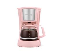 Holstein Housewares 5 Cup Drip Coffee Maker - Compact and User-Friendly with Auto Pause & Serve, Reusable Filter, Measuring Spoon & Glass Carafe, Office & Dorm Use, Pink