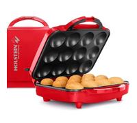 Holstein Housewares HU-09006R Cupcake Maker, Stainless Steel, Red