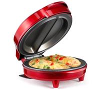 Holstein Housewares - Non-Stick Omelet & Frittata Maker, Metallic Red/Stainless Steel - Makes 2 Individual Portions Quick & Easy