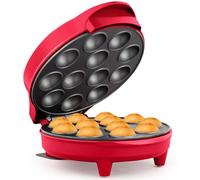 Holstein Housewares Red Cake Pop Maker - Makes 12 Cake Pops Non-Stick Coating Perfect for Birthday and Holiday Parties