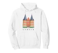 Holstentor City of Lübeck, Northern Germany, hand drawing Pullover Hoodie