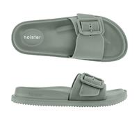 holster LAZE Women's Vegan Comfort Mules, Lightweight Everyday Sandals, Arch Support, Podiatric Tested Padded Footbed, Adjustable Buckle, Waterproof Beach & Leisure Slippers, seagrass, 8.5 UK