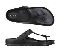 Holster Women's Coastal Slide Sandals, Lightweight EVA Slip-On Sandals, Washable Slides with Arch Support, Waterproof Slides with Adjustable Buckle, Non-Slip Beach & Pool Summer Slippers, black, 6 UK