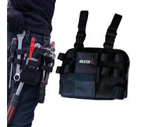 Holster Z 2.0 Tool Pouch, Multi-Tool Electrician Tools Pouch with Leg Tool Belt, Tactical Work Bag for Electrician, Repairman, HVAC Techs, Black with Belt Clip (Black *1)