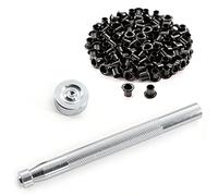 HolsterSmith Eyelet Hand Setter & Eyelet Combo Kit - Includes (1)(#8 Hand Setter) + (100)(#8-9 Black Eyelets) - for DIY Kydex & Leather Holster Making, Upholstery, and Apparel Binding