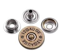 HolsterSmith Metal Snap Sets - (Line 24) - (Shotgun Shell) - (1 Set) - for Leather, Holsters, Sheaths, Pouches, and Clothing