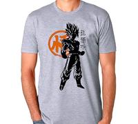 Holteez Goku Warrior Grey T Shirt - Dragon Ball Z Men's T-Shirt (3XL)