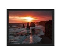 Holthausen Twelve Apostles Sunset Australia Large Framed Art Print Poster Wall Decor 18x24 inch