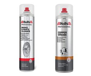 Holts 1831697 Brake Cleaner, Clear, 600ml & HMTN0018A Professional Copper Grease Spray, 500ml