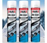 Holts De Icer Spray 600Ml Fast Acting Car Windscreen De Icing Solution Instant Ice Removal Prevents Refreezing 3 Piece