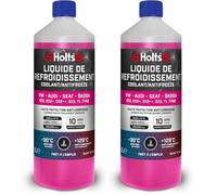 Holts HAFR0005B Antifreeze Coolant for Car VW-Audi-Seat-Skoda G12, G12+, G12++, G13, G12 EVO 10-year 300k mile long life protection to -30°C, Pink, 1 Litre (Pack of 2)