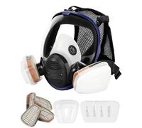HOLULO Full Face Dust Mask, Reusable Full Face Respirator Masks Sray Paint Mask with Filter, Dust Masks for Sanding, Painting, Formaldehyde, Polishing and Construction