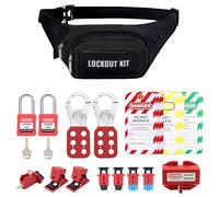 HOLULO Lock Off Kit for Electricians, Lockout Tagout Kit with Safety Padlocks, Breaker Lockout Devices, Plug Lockout, Lockout Hasps, Tags and Carrying Bag for Electrical & Industrial Maintenance