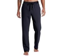 Holure Men's Fleece Yoga Sweatpants Joggers - Drawstring, Standard Straight-Leg & Open Bottom for Winter Yoga, Sports & Lounge 02-Navy-L