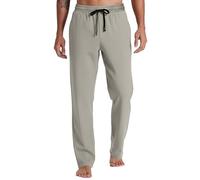 Holure Men's Fleece Yoga Sweatpants Joggers - Drawstring, Standard Straight-Leg & Open Bottom for Winter Yoga, Sports & Lounge 06-Khaki-2XL