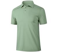 Holure Men's Polo Shirts Short Sleeve Quick Dry Golf Casual Collared Tops Moisture Workout Cotton Polo T Shirts Green 05-L