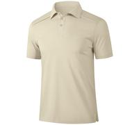 Holure Men's Polo Shirts Short Sleeve Quick Dry Golf Casual Collared Tops Moisture Workout Cotton Polo T Shirts Khaki 03-L