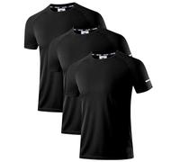 Holure Men's Quick-Dry Sportswear T-Shirts,3 Pack Breathable Moisture Wicking Gym Tops for Training & Workout,Short Sleeve Tees Black/Black/Black 3P05-M
