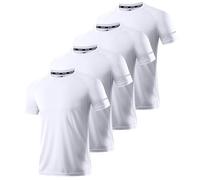 Holure Men's Quick-Dry Sportswear T-Shirts,4 Pack Breathable Moisture Wicking Gym Tops for Training & Workout,Short Sleeve Tees 4 White 4P03-M