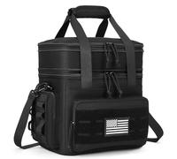 holuxer Tactical Lunch Bag & Lunch Box for Men - Large Double Deck Expandable Insulated Soft Adult Lunchbox for Work - Cooler Bag for Beach, Picnic, Camping,Outdoor，Travel (Black,23L)