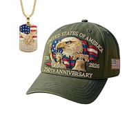 HOLVA Eagle & Liberty - 1776-2026 United States 250th Anniversary Hat, Adjustable Patriotic Baseball Cap for Men Women (Green)