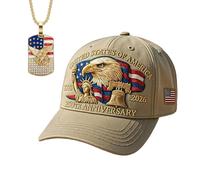 HOLVA Eagle & Liberty - 1776-2026 United States 250th Anniversary Hat, Adjustable Patriotic Baseball Cap for Men Women (Khaki)