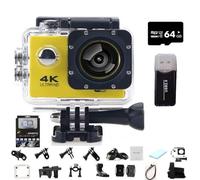 HOLVA Roamix Vision 4k Action Camera, 2026 Upgraded 170° Ultra Wide Angle WiFi Camcorder, Outdoor Waterproof Sports Video Cameras for Photography and Diving Enthusiasts (Yellow,64G)