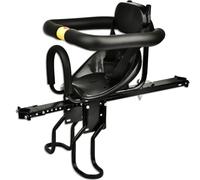 Holwim Bicycle Front Seat, Upgraded Version Front Baby Child Bike Seat with Soft Back, Hard Cushion, Pedal Support, for Folding Bicycle, MTB