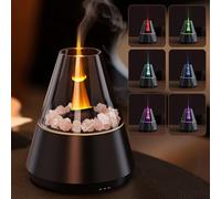 Holwim Essential Oil Diffuser with 7-Color Flame Effect Light, 120 ml humidifier, Aroma Diffuser humidifier for Essential Oils with Timer, Waterless Auto-Off for bedrooms & Offices
