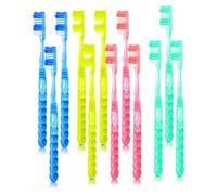 HOLXINES 12Pcs Adult Crystal Toothbrush Firm Bristle Hard For Home And Travel Cleaning Tooth Stain And Smoke Toothbrush (Random Color)